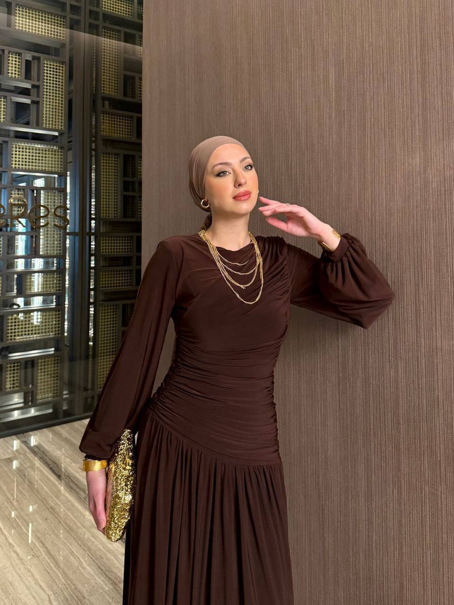 Dina Draped Jersey Maxi Dress – Couture By Noor