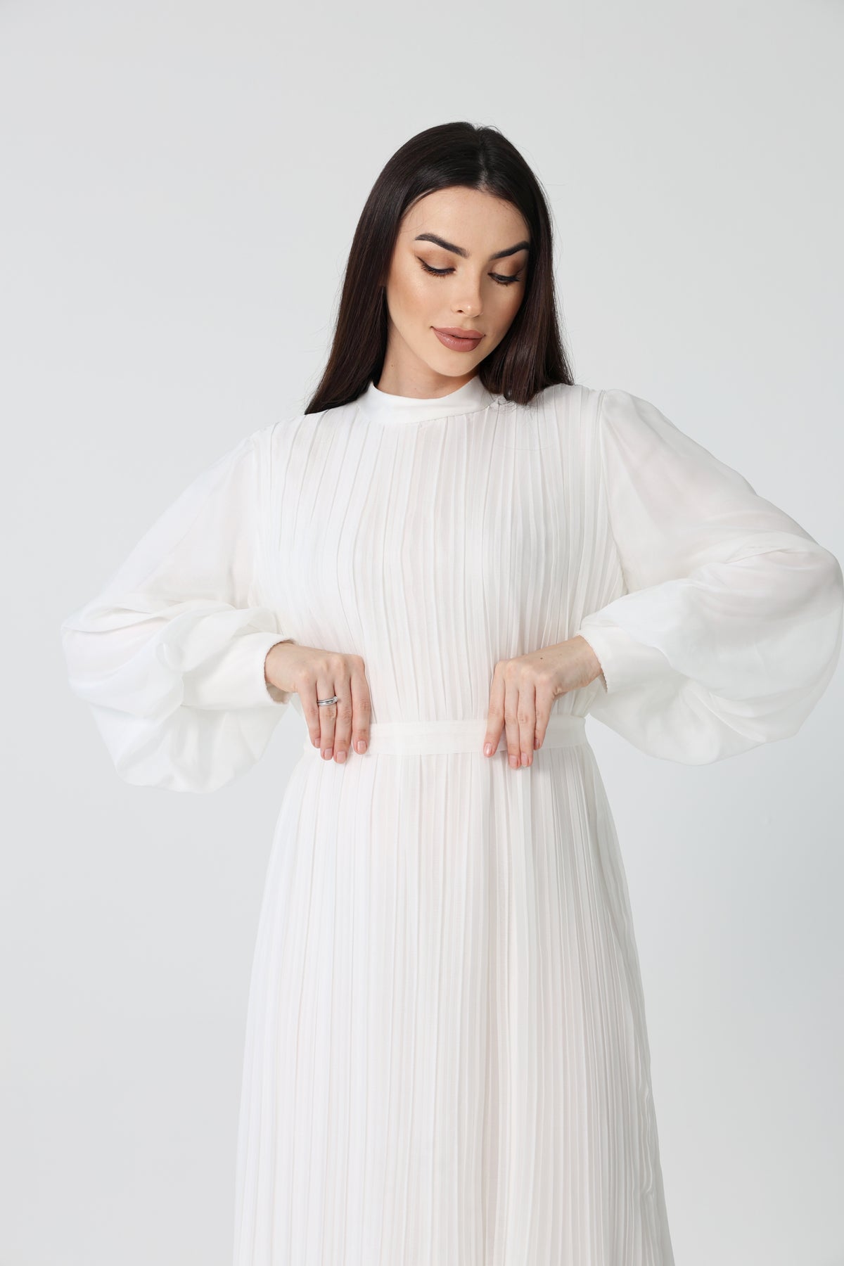 Layla Dress - Pearl White Couture By Noor Layla Dress - Pearl White Couture By Noor